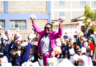 Gloria Orwoba Distributing Pads in Eastlands